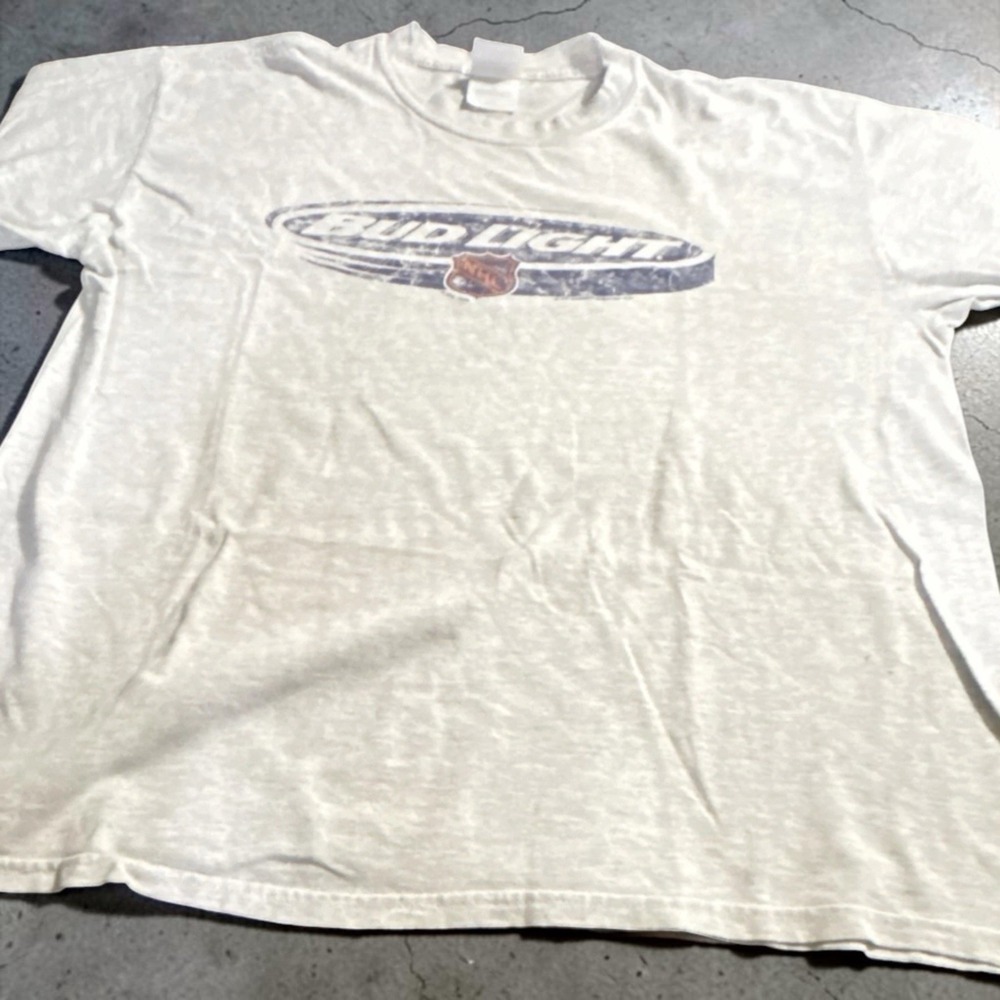 Vintage Activewear Bud Light Graphic T-Shirt Gray Ultra Cotton 90's NHL XL